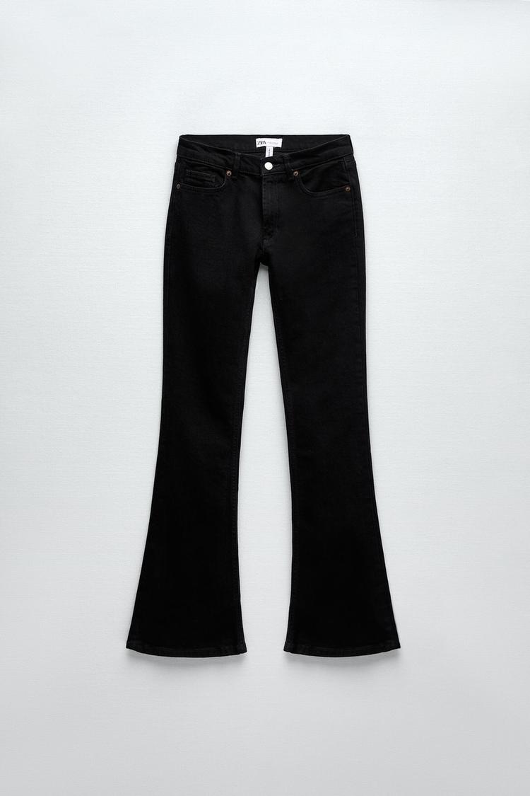 LOW RISE FLARED JEANS Black ZARA Spain